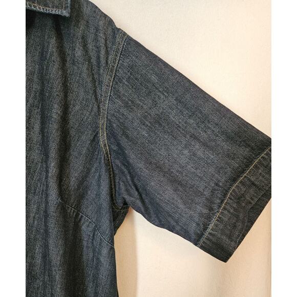 Lauren Ralph Lauren Denim Shirt Dress Shift Short Sleeves Size 2X Pockets - Picture 6 of 7